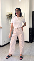 PANTALONE ELASTICIZZATO BAGGY BEIGE