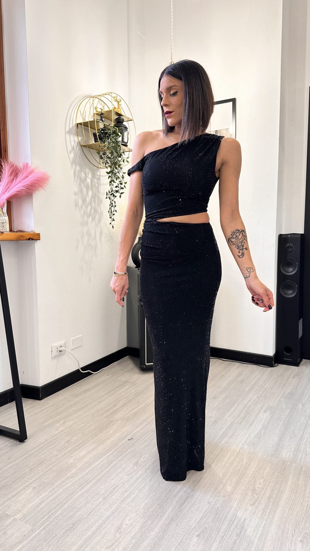 ABITO LUNGO BLACK STARDUST