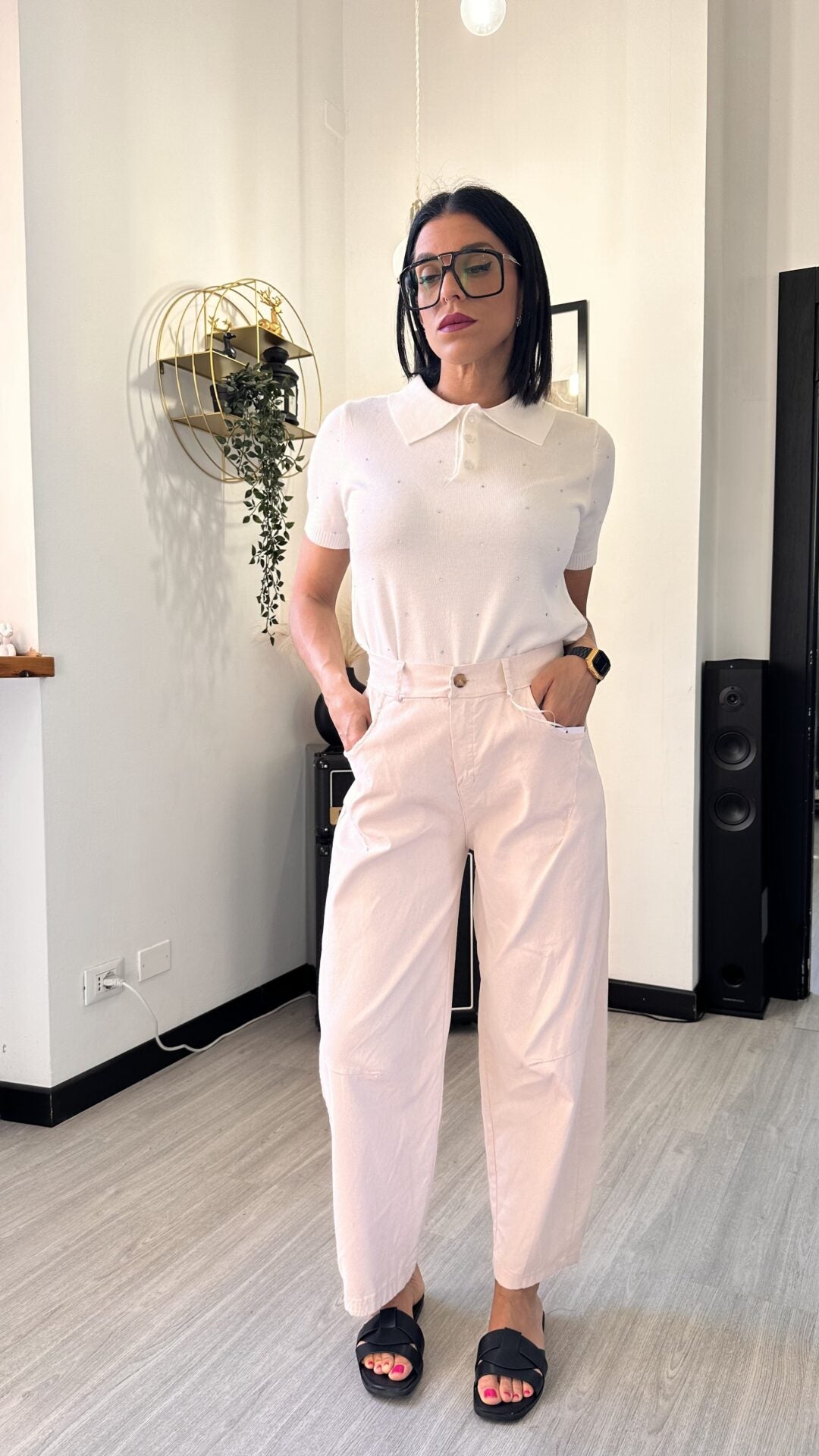 PANTALONE ELASTICIZZATO BAGGY ROSINO