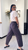 PANTALONE ELASTICIZZATO BAGGY MARRONE