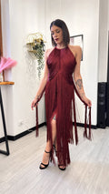 ABITO BORDEAUX BANDAGE FRINGE ICON