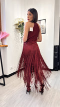 ABITO BORDEAUX BANDAGE FRINGE ICON