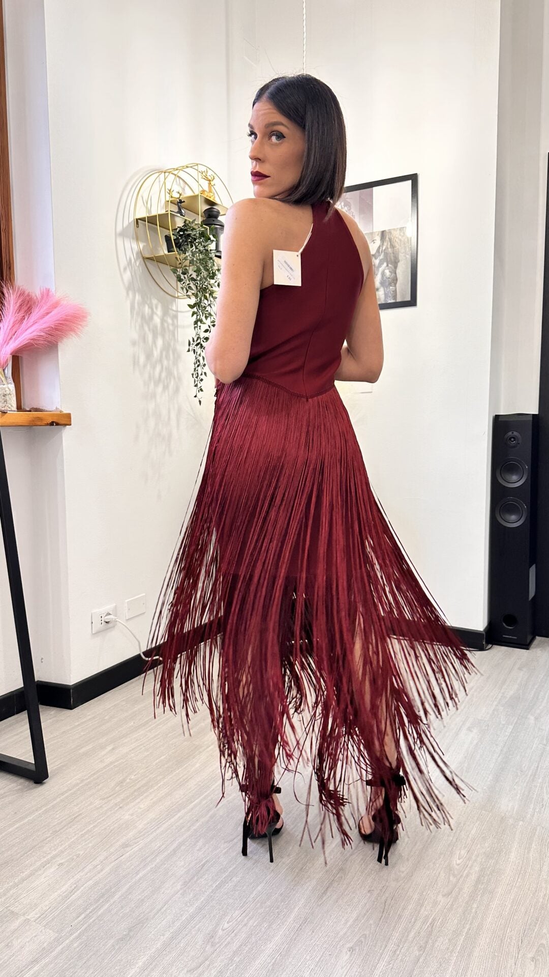 ABITO BORDEAUX BANDAGE FRINGE ICON