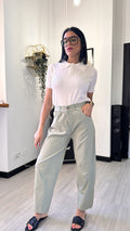 PANTALONE ELASTICIZZATO BAGGY SALVIA