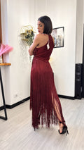 ABITO BORDEAUX BANDAGE FRINGE ICON