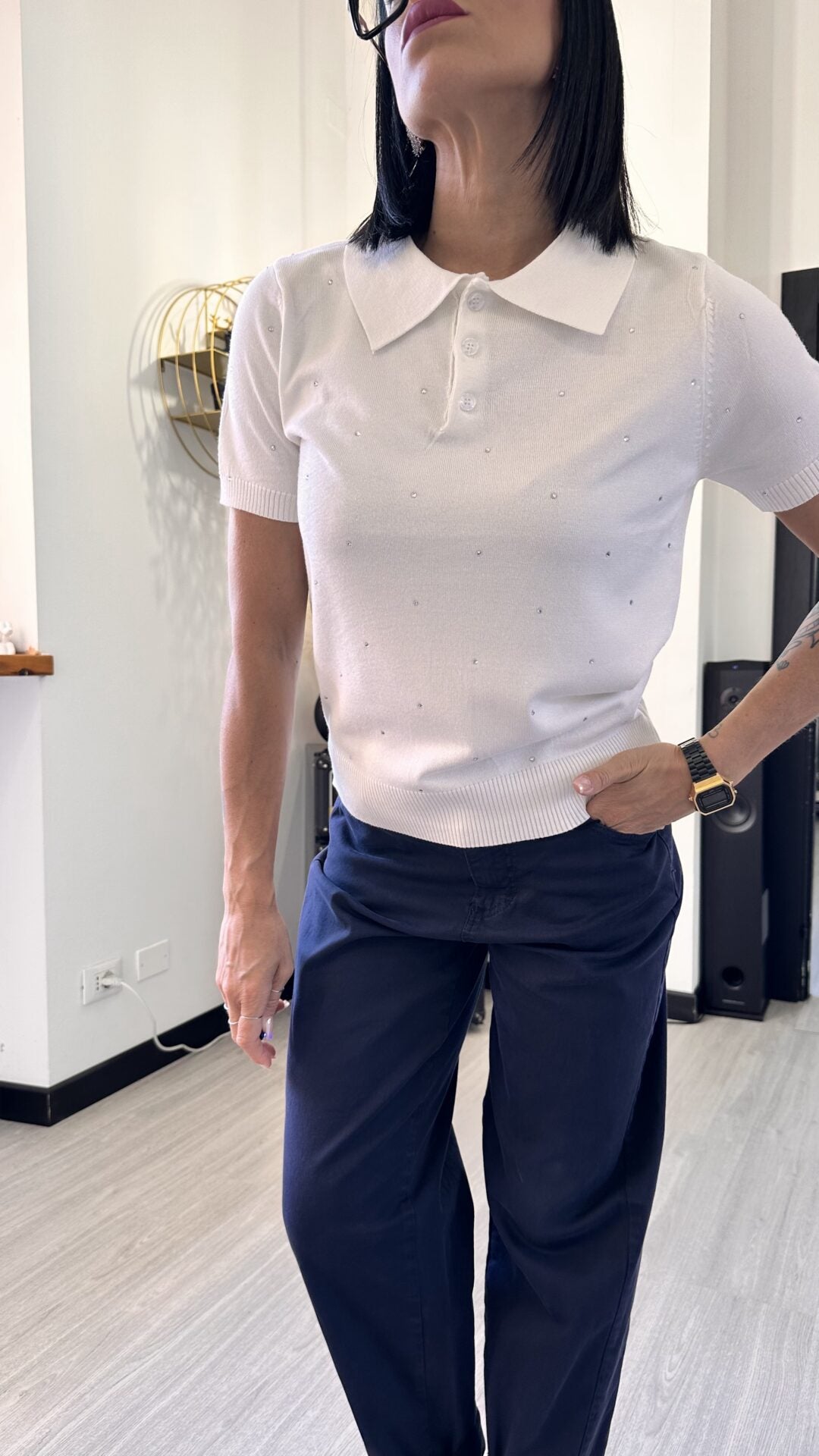 POLO IN MAGLINA SHINE PANNA