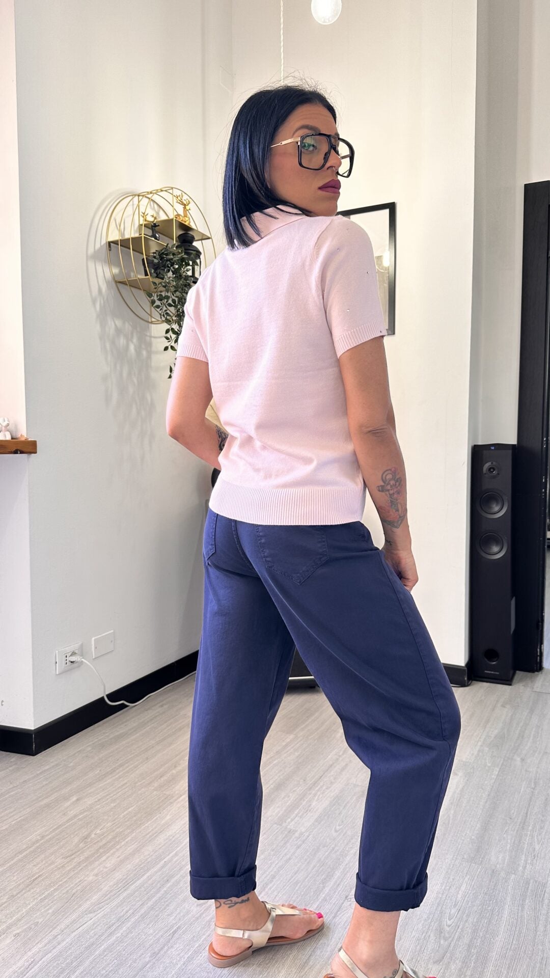 POLO IN MAGLINA SHINE ROSA