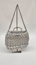 BORSA SOFT GREY INTRECCIATA