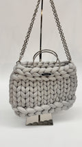 BORSA SOFT GREY INTRECCIATA
