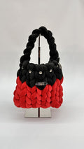 BORSA SOFT BLACK & RED INTRECCIATA