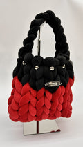 BORSA SOFT BLACK & RED INTRECCIATA