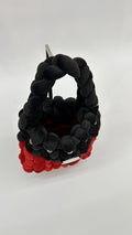 BORSA SOFT BLACK & RED INTRECCIATA
