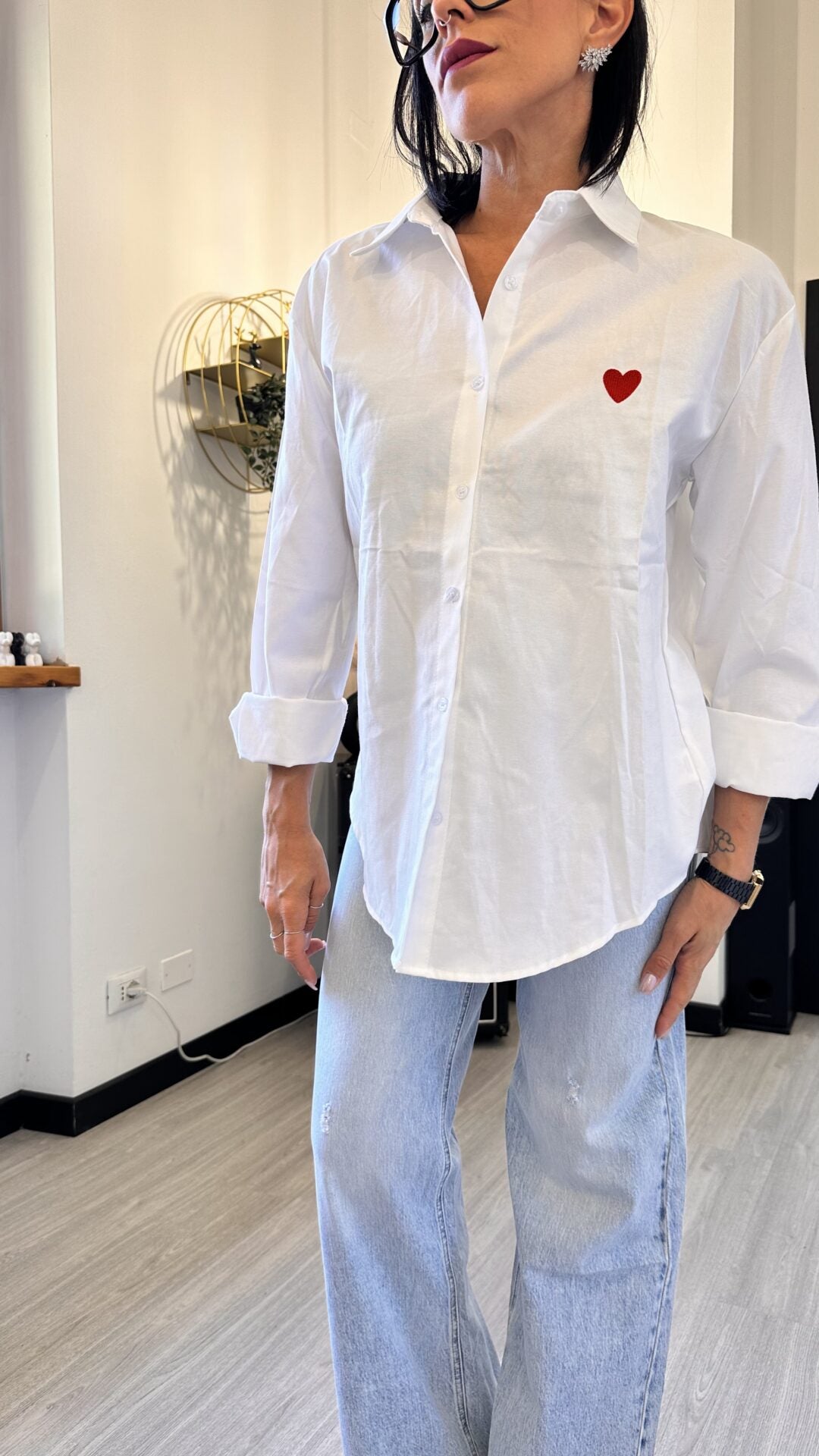 CAMICIA CUORICINO BIANCA