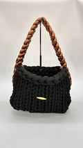 BORSETTA BLACK COPPER INTRECCIATA