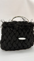 MINI BAG NERA CON FILI SFRANGIATI