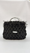MINI BAG NERA CON FILI SFRANGIATI