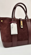 BORSA BAULETTO SCAMOSCIATA BORDEAUX