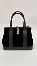 BORSA BAULETTO SCAMOSCIATA NERA