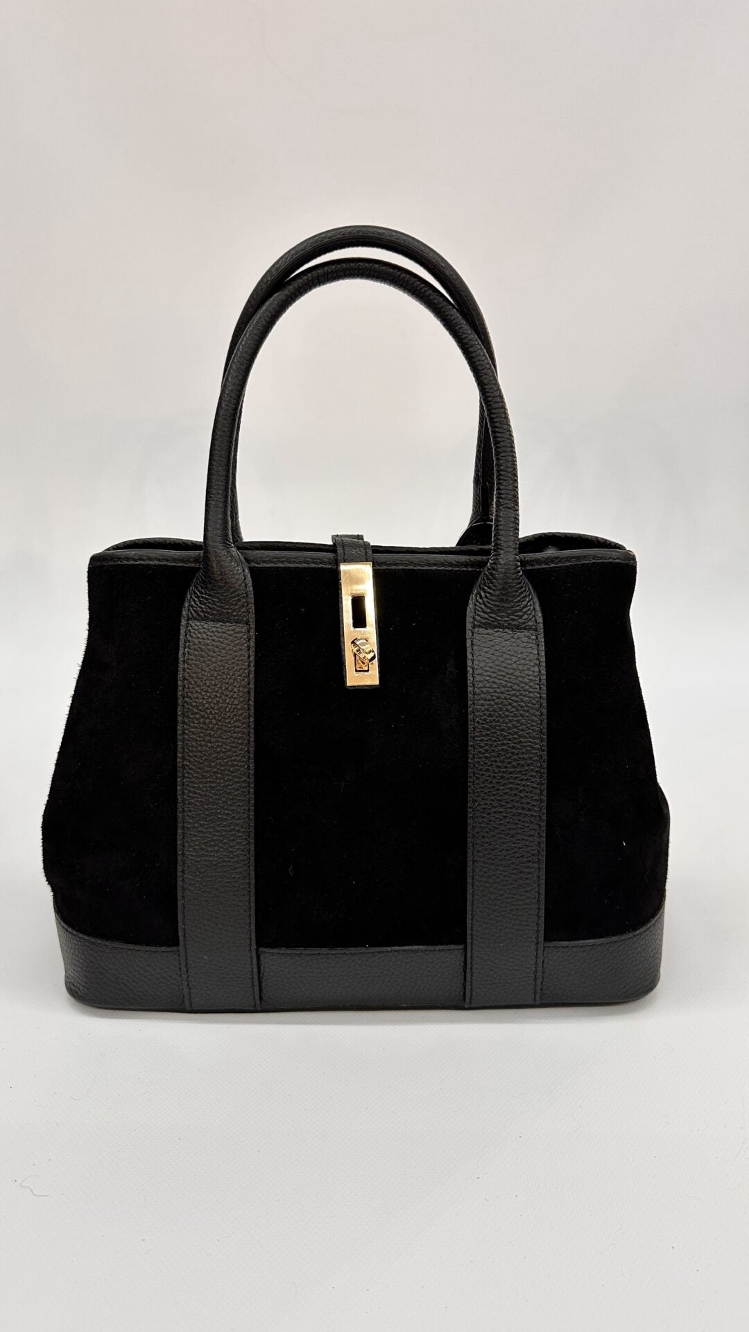 BORSA BAULETTO SCAMOSCIATA NERA