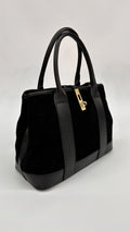 BORSA BAULETTO SCAMOSCIATA NERA