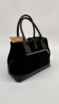 BORSA BAULETTO SCAMOSCIATA NERA