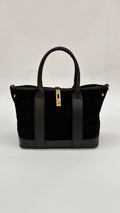 BORSA BAULETTO SCAMOSCIATA NERA