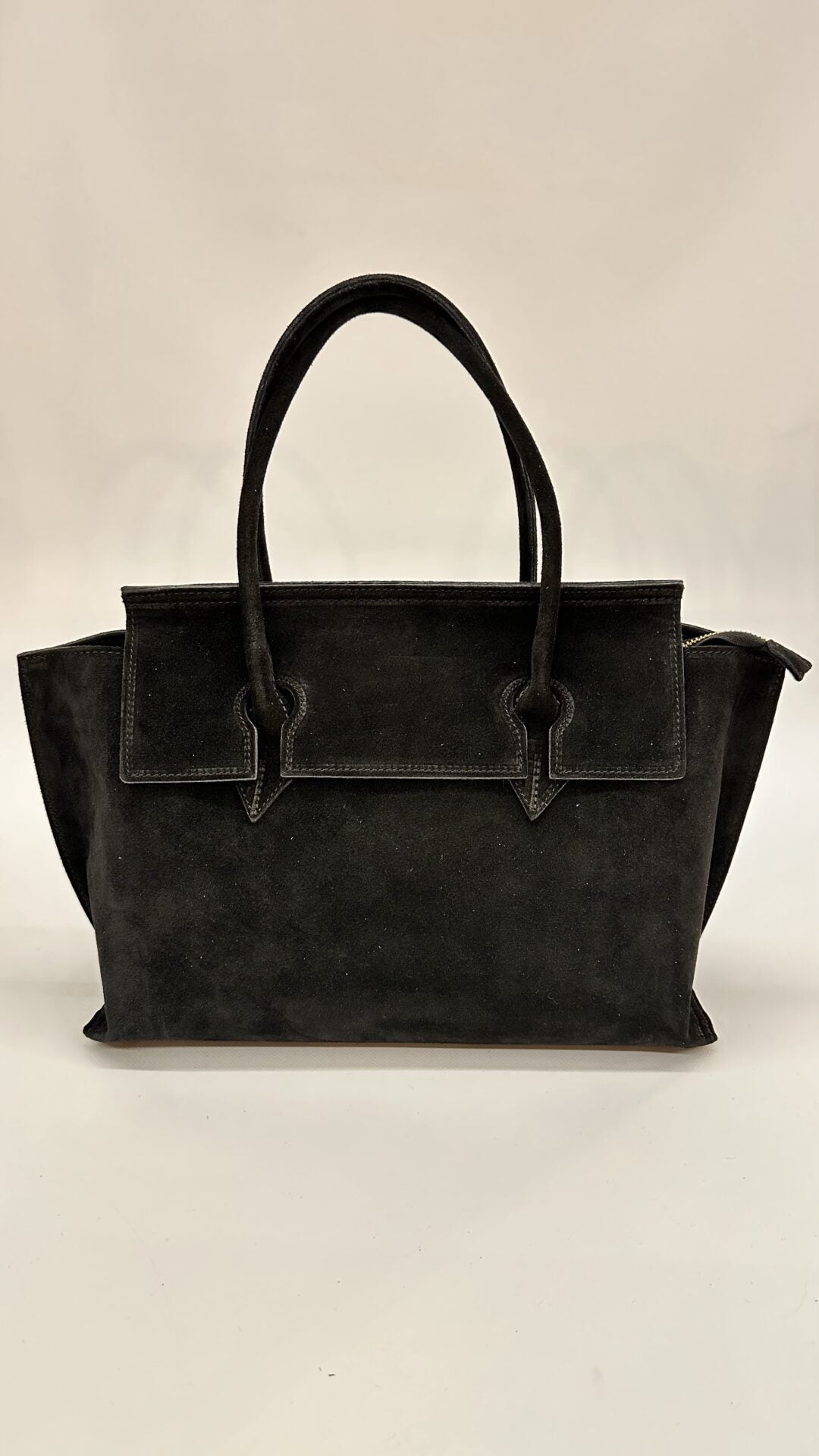 BORSA SCAMOSCIATA NERA MEDIA