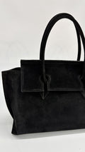 BORSA SCAMOSCIATA NERA MEDIA
