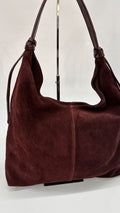 BORSA MORBIDA SCAMOSCIATA BORDEAUX