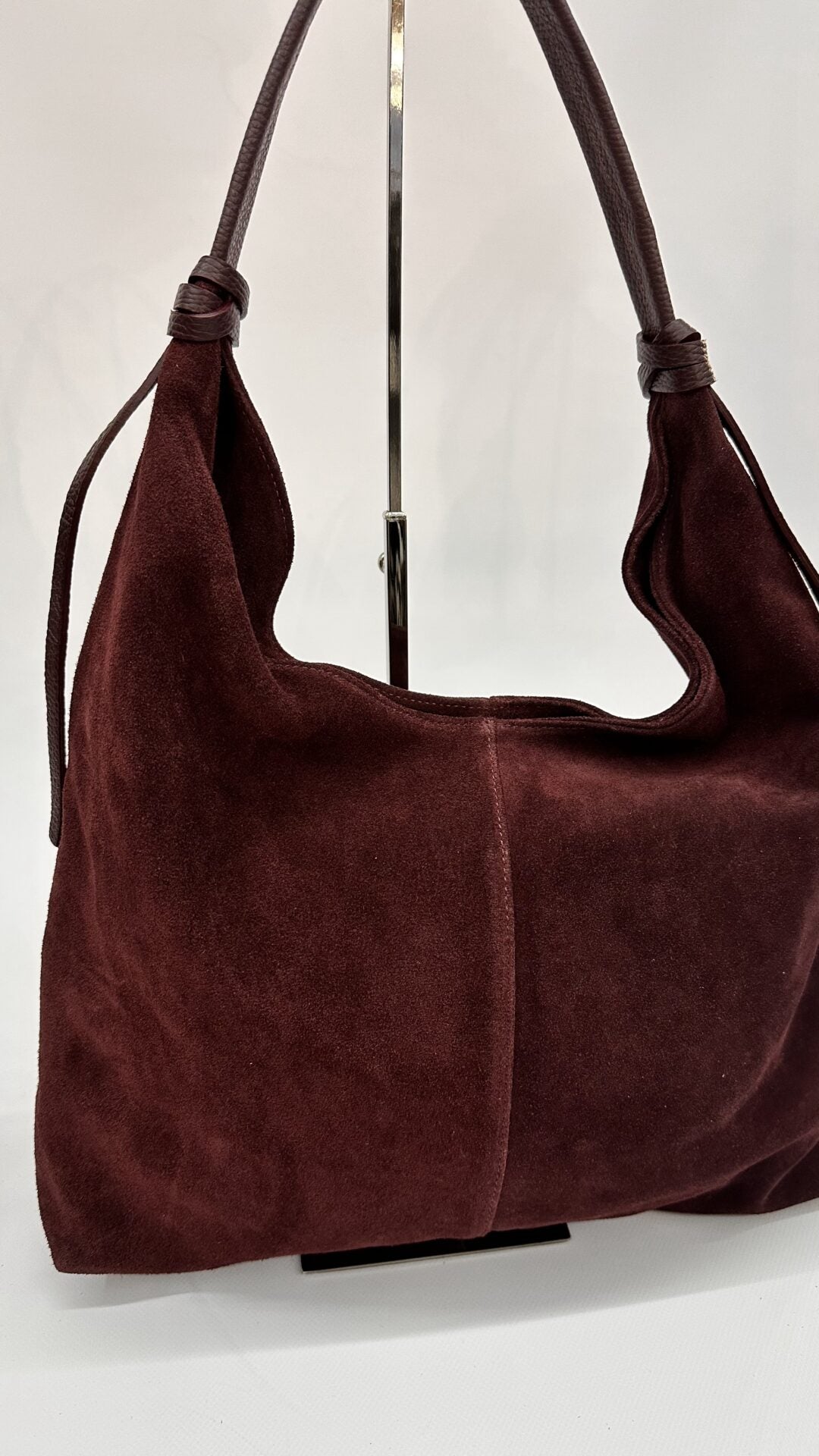 BORSA MORBIDA SCAMOSCIATA BORDEAUX