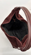 BORSA MORBIDA SCAMOSCIATA BORDEAUX
