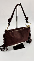 BORSETTA CON FRANGE BORDEAUX