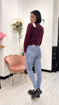 MAGLIONCINO CROP PELOSO BORDEAUX