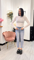 MAGLIA IN CASHMERE CORTA BIANCA