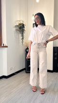 5659 JEANS A PALAZZO BEIGE