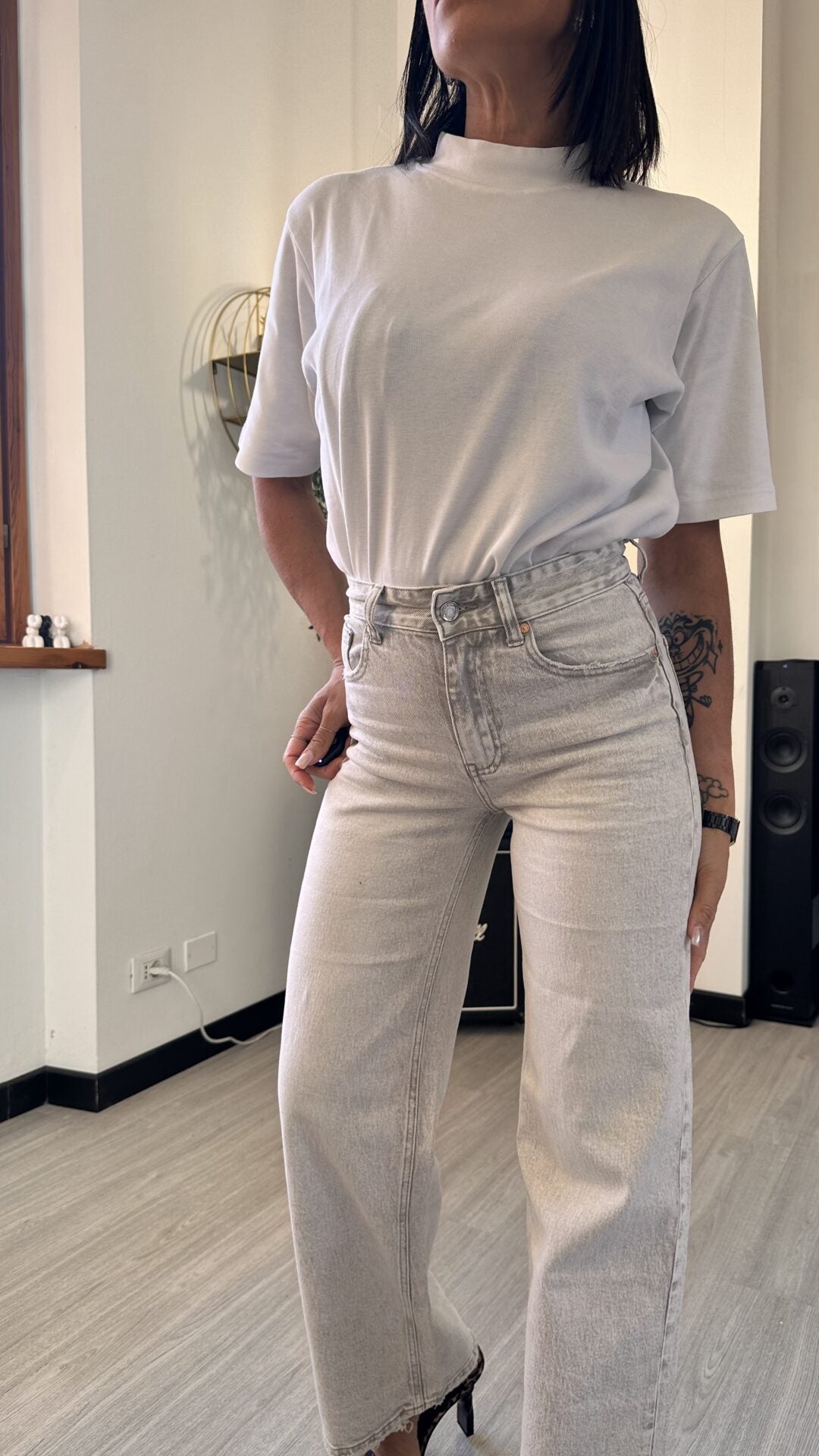 5659 JEANS A PALAZZO BEIGE