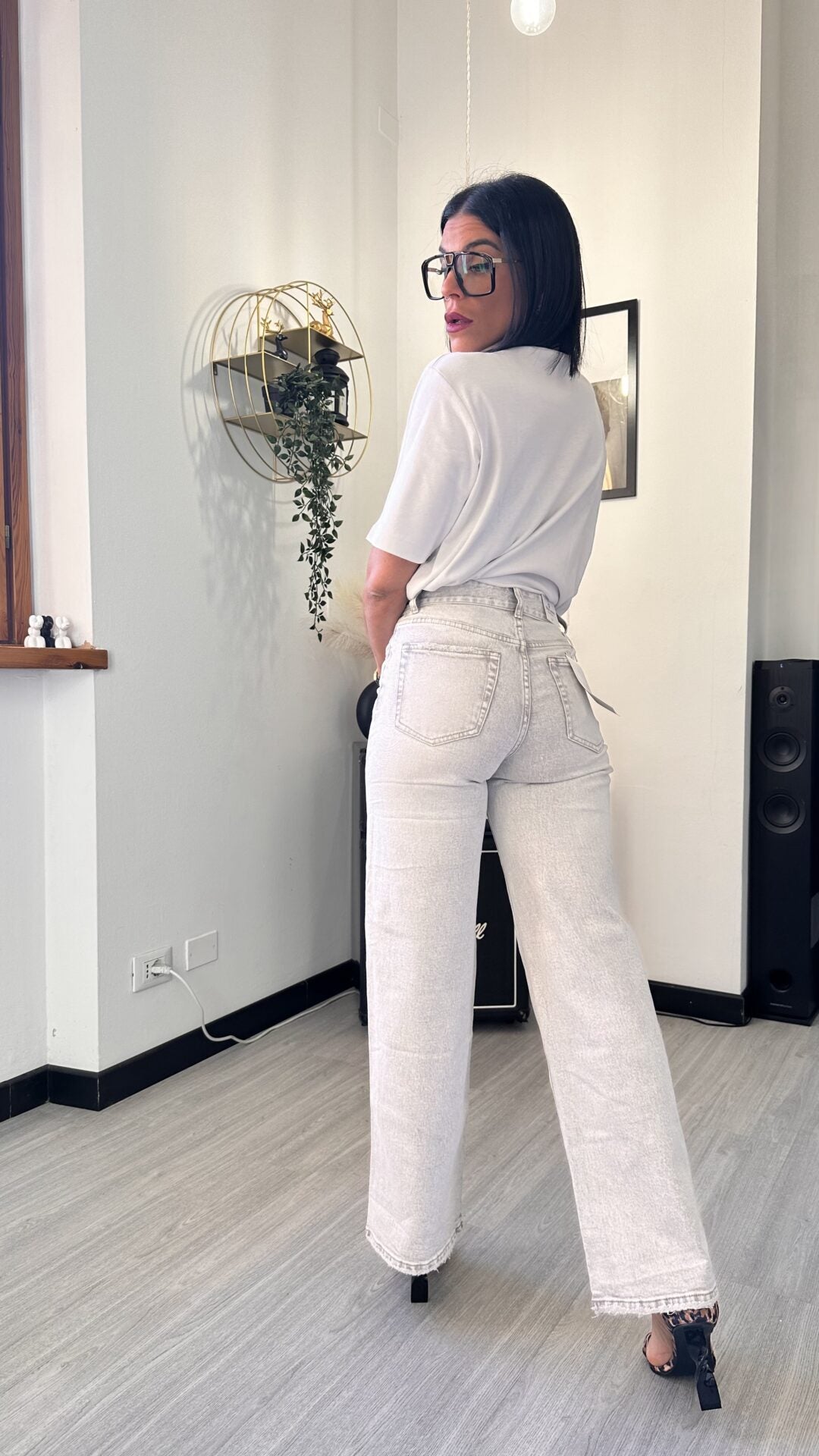 5659 JEANS A PALAZZO BEIGE