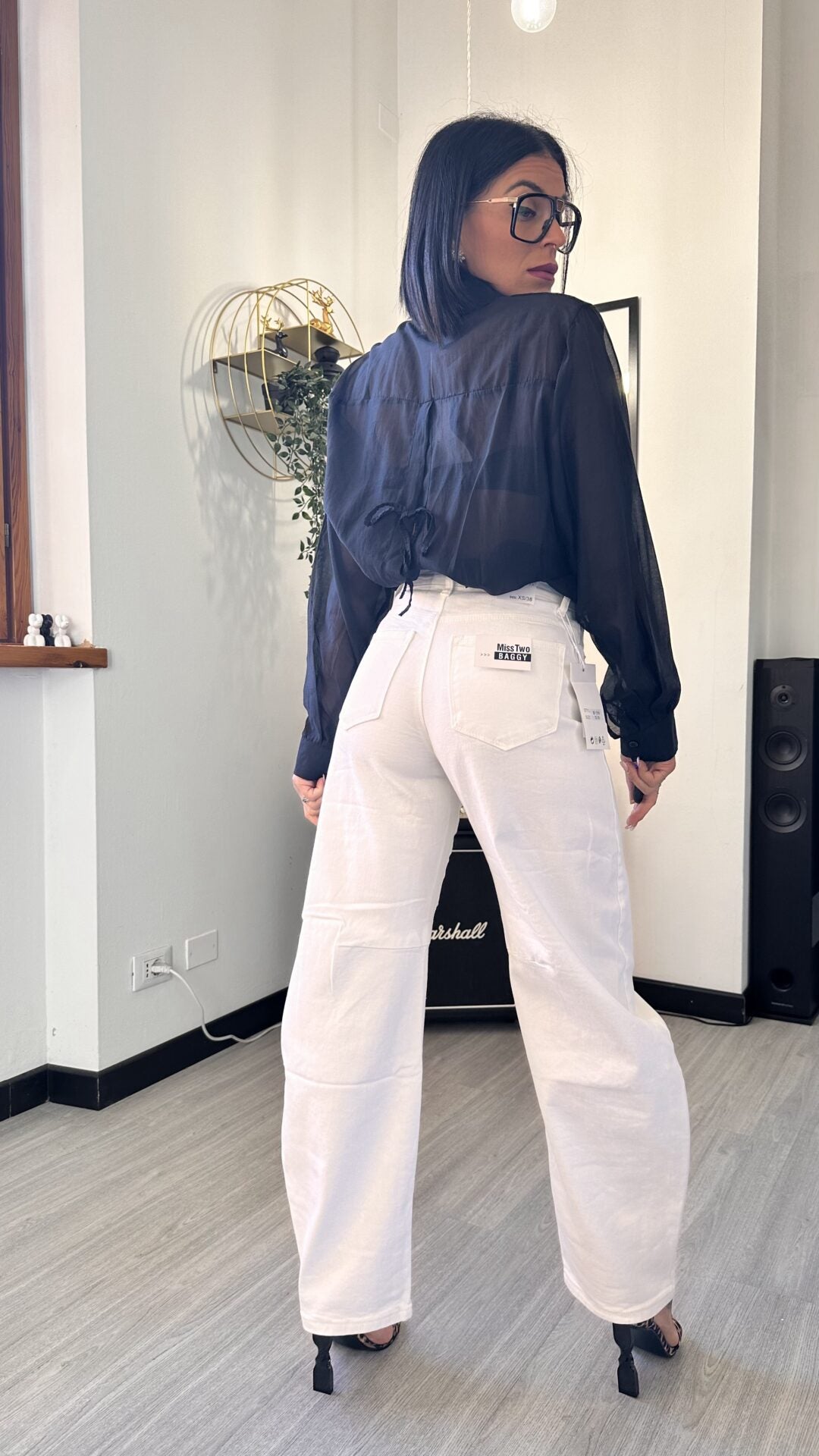 2350 JEANS BALLOON BIANCO