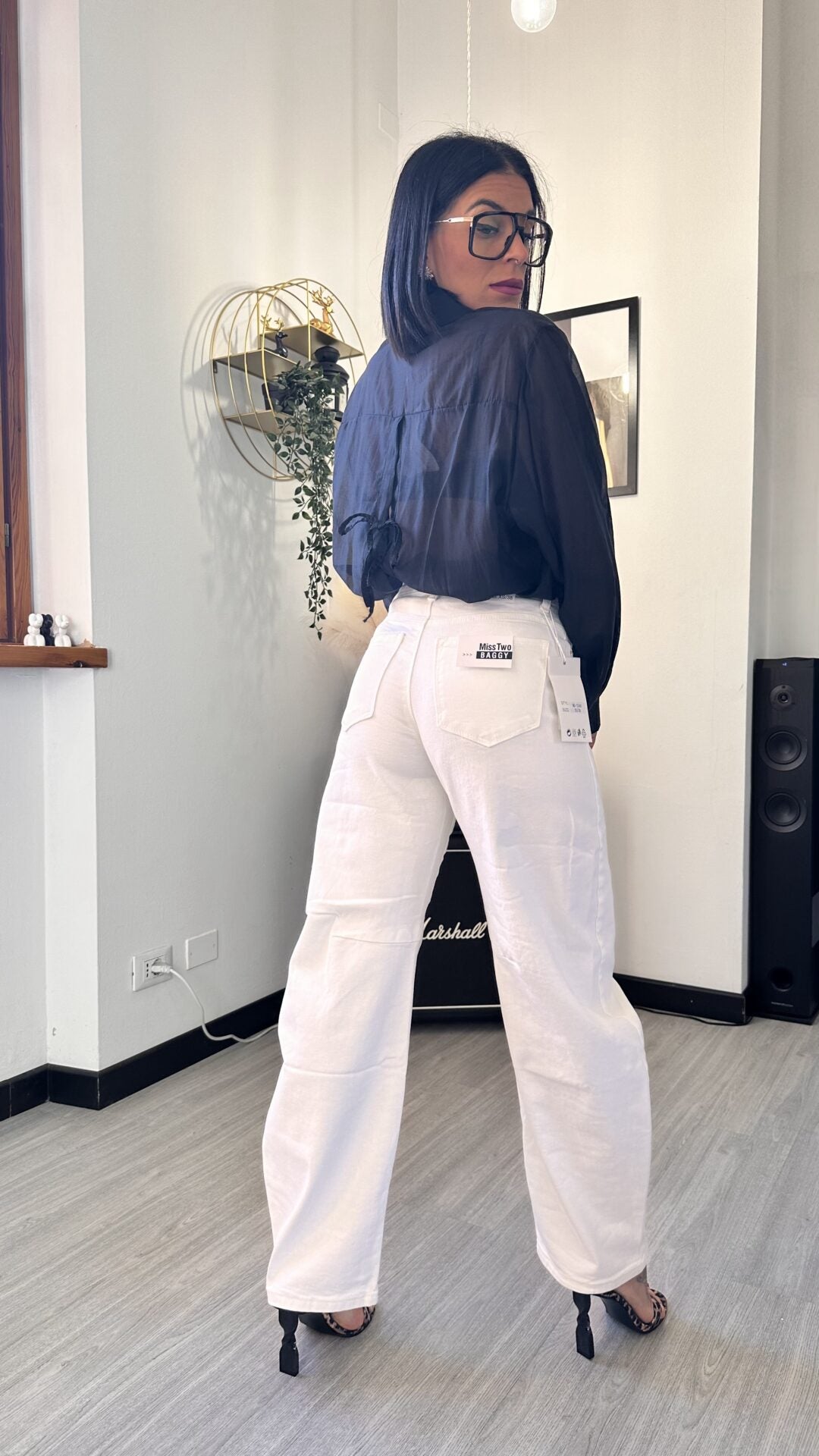 2350 JEANS BALLOON BIANCO