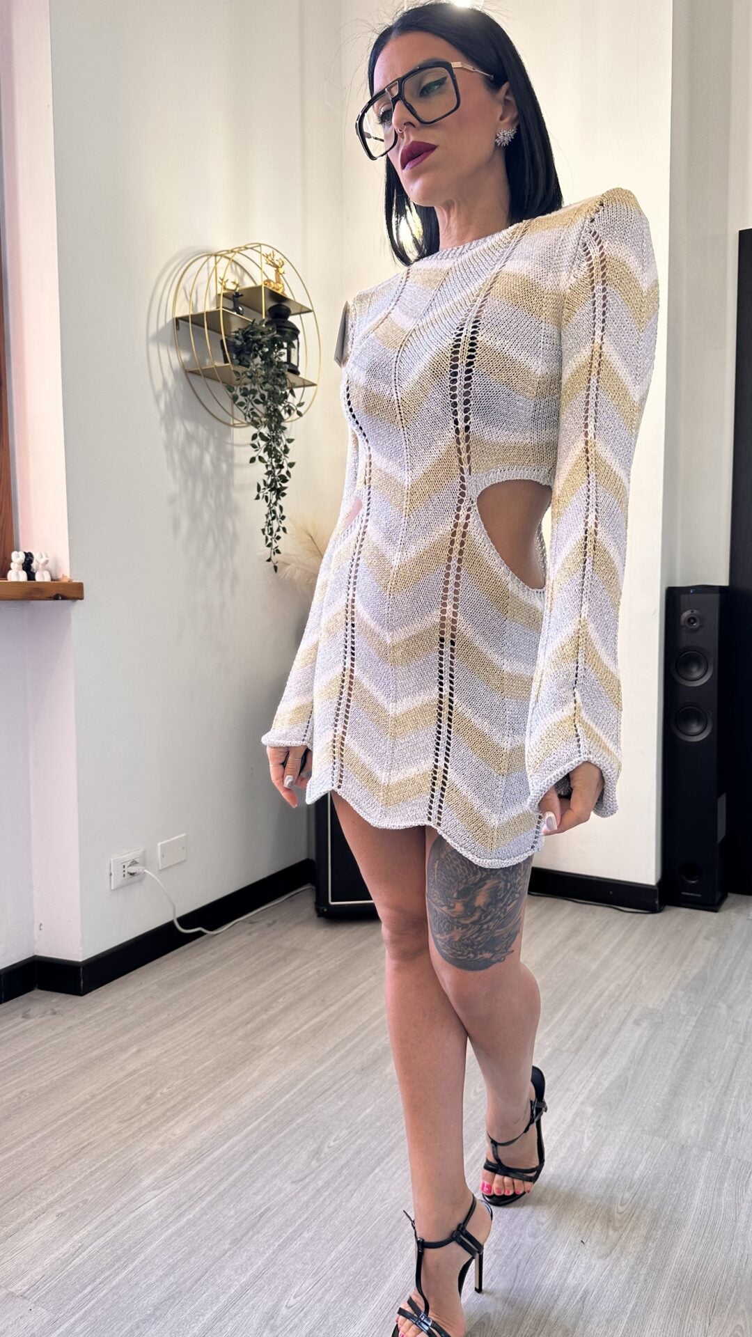 ABITO COPRICOSTUME LUREX ARGENTO