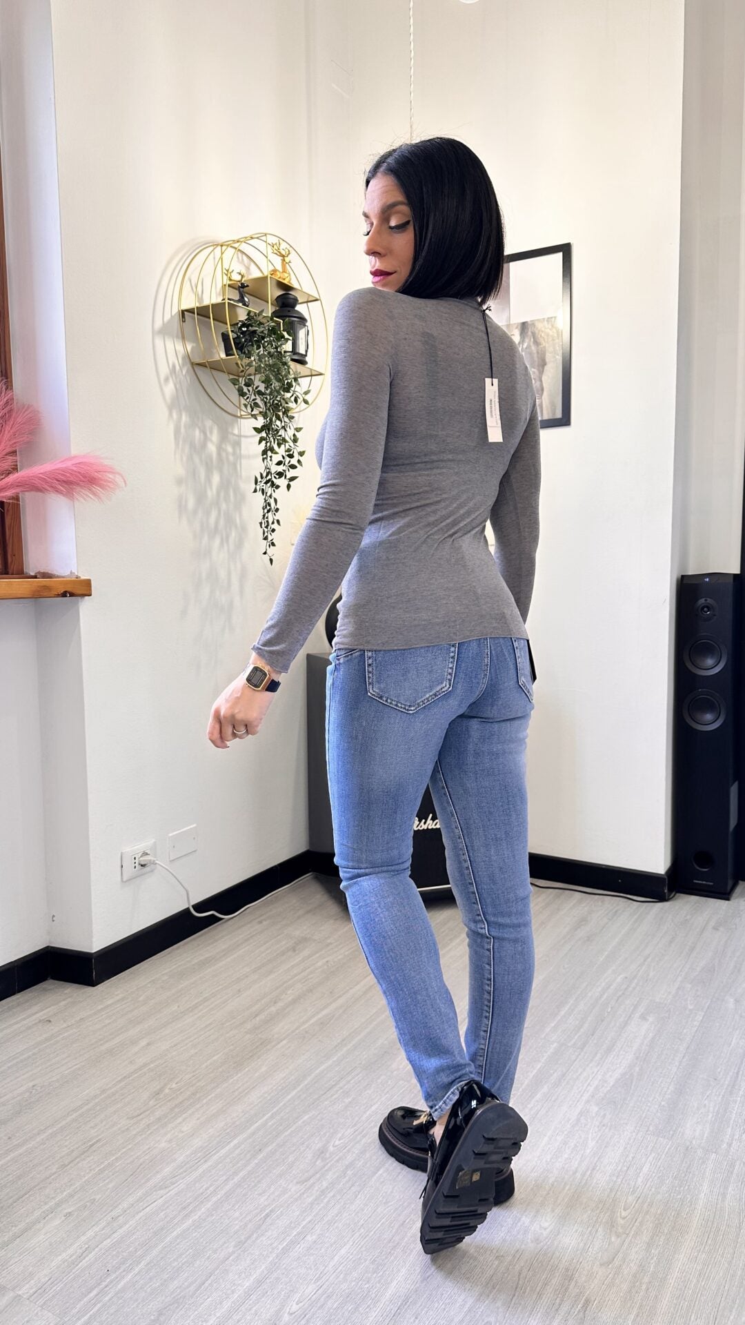 MAGLIA IN CASHMERE GRIGIA