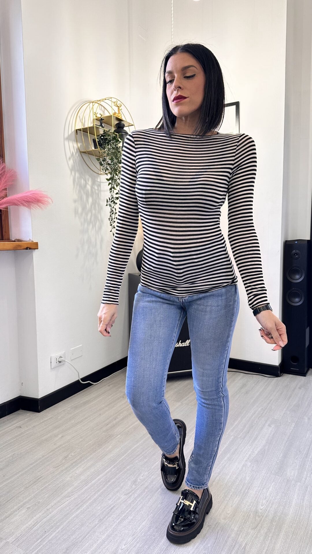 MAGLIA IN CASHMERE A RIGHE