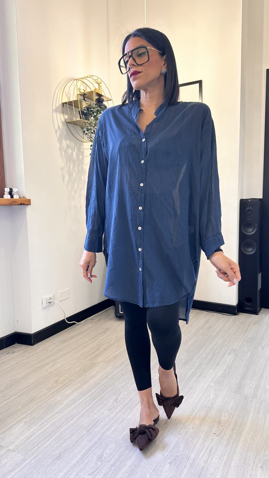 CAMICIONA OVER BLU