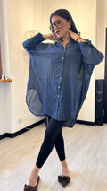 CAMICIONA OVER BLU