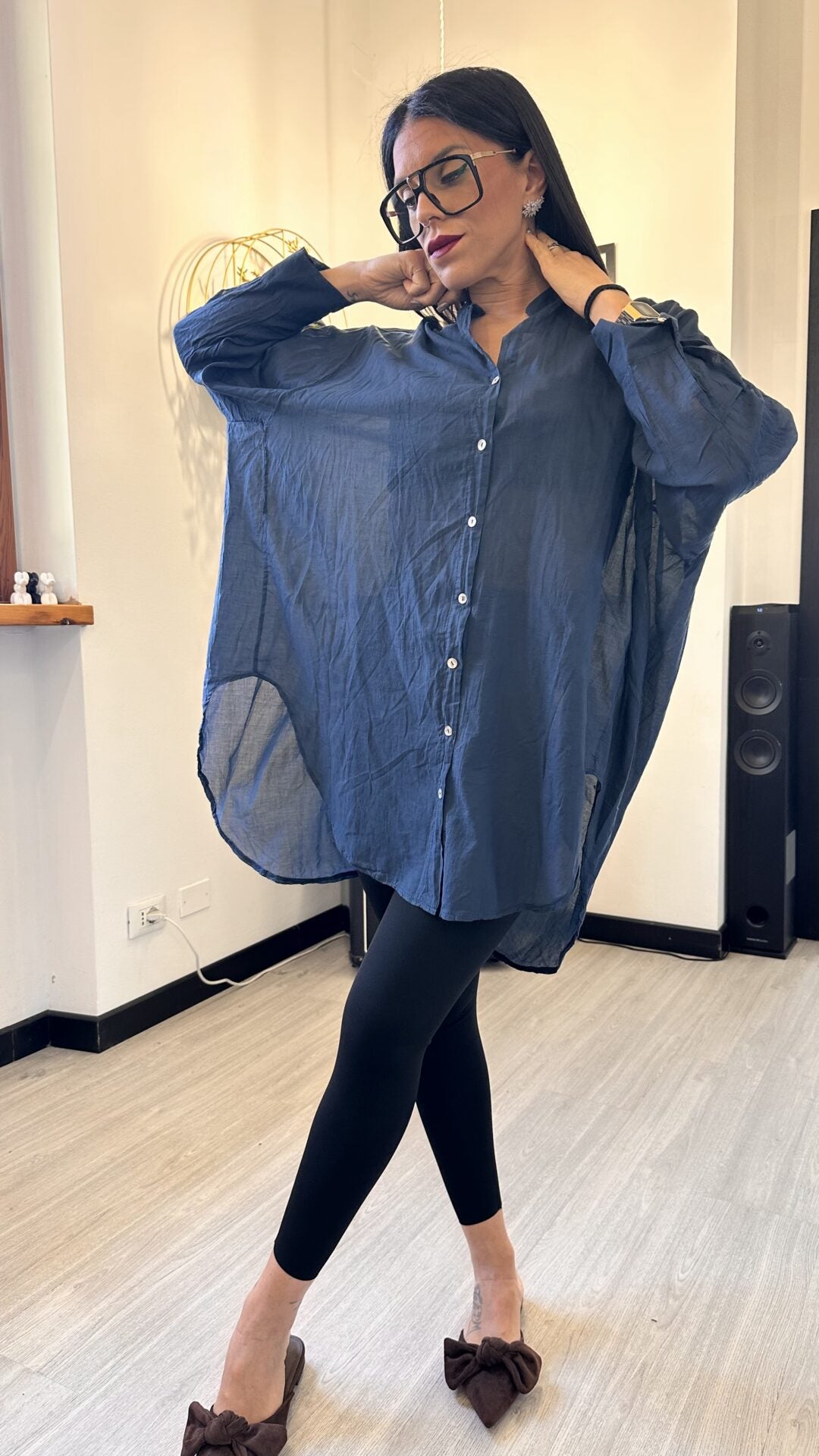 CAMICIONA OVER BLU