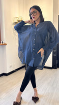 CAMICIONA OVER BLU