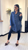 CAMICIONA OVER BLU