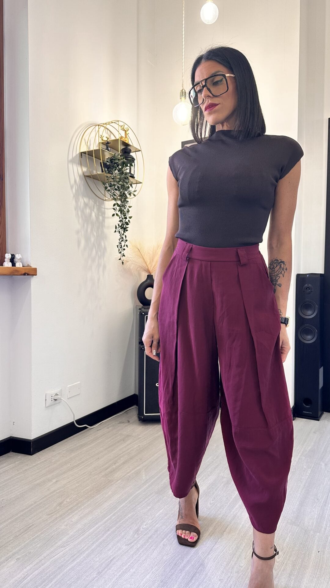 PANTALONE MORBIDO BALLOON VINACCIA
