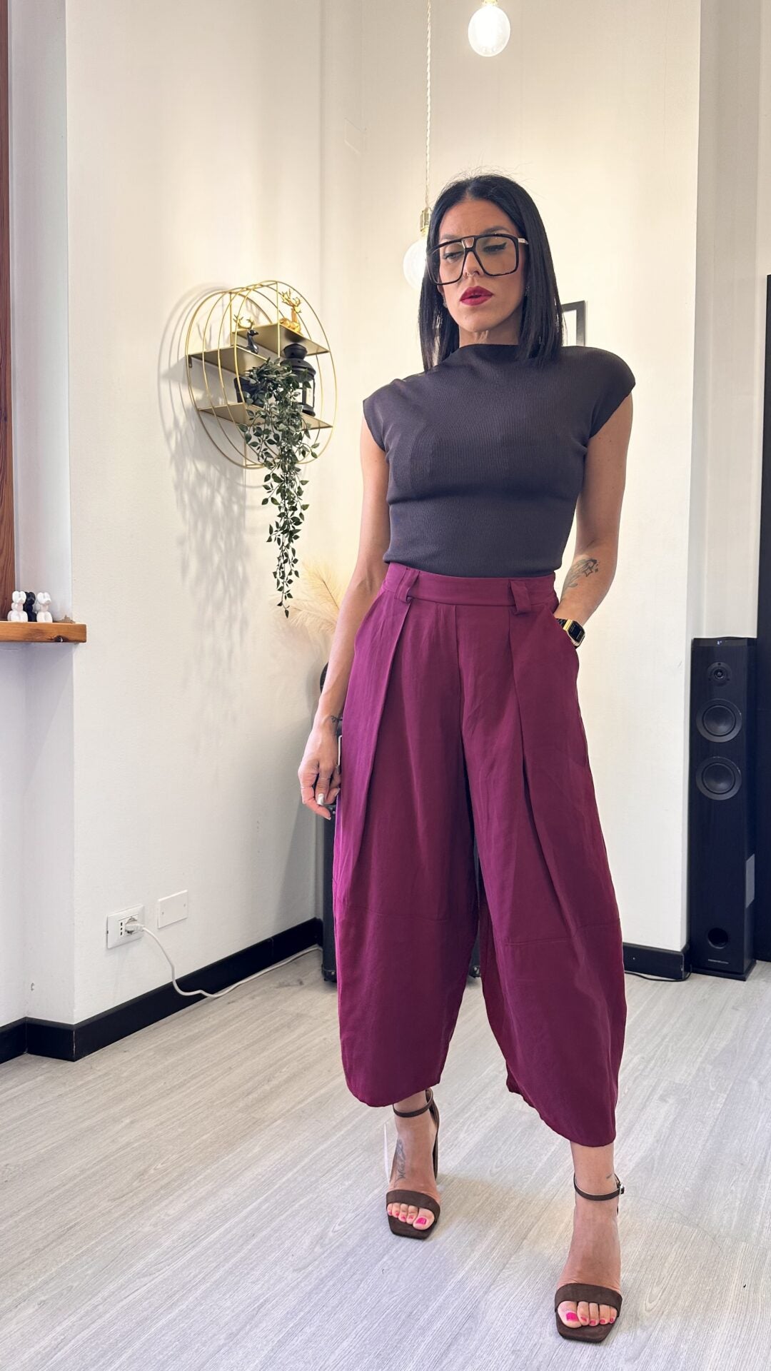 PANTALONE MORBIDO BALLOON VINACCIA