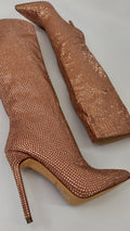 STIVALI STRASS CHAMPAGNE